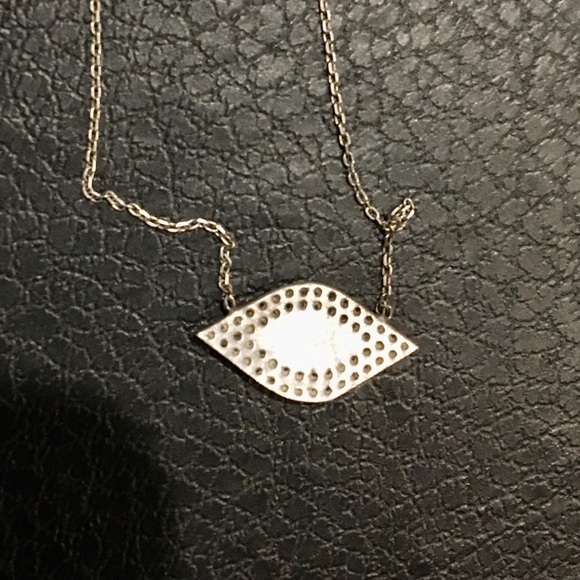 Sterling Silver, Evil Eye🧿 Necklace, w/ Crystals - Picture 6 of 8